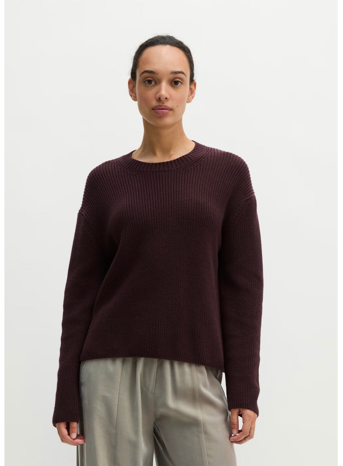 Black Cherry Ribbed Knit