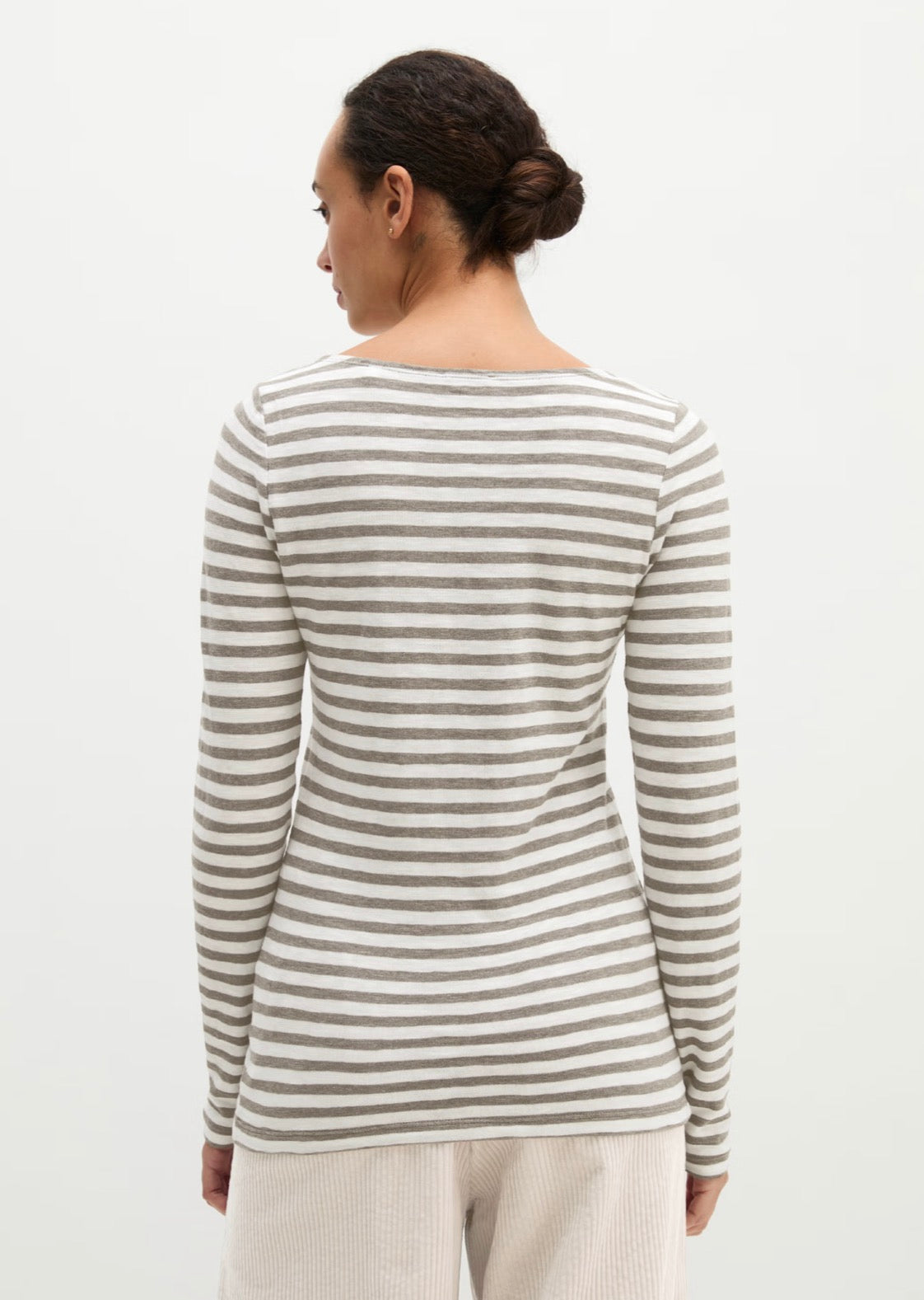The Multi Grey Stripe Jersey Top