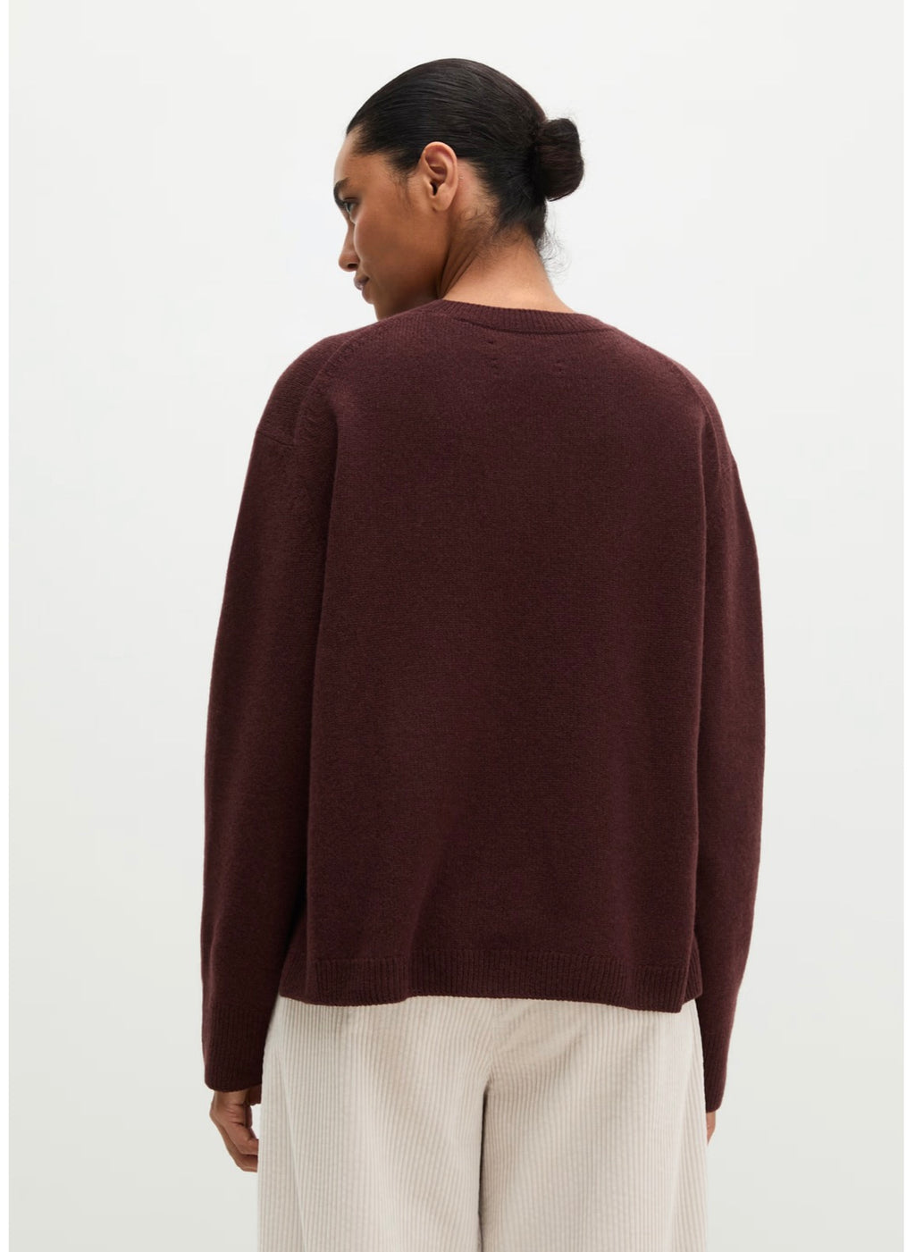 The Dark Cherry Marino Long Sleeve Knit
