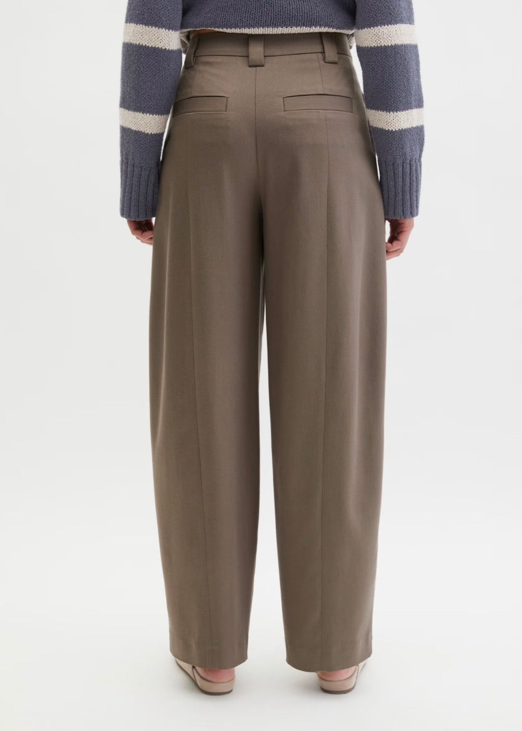 The Street Style Barrel Chalky Brown Trouser