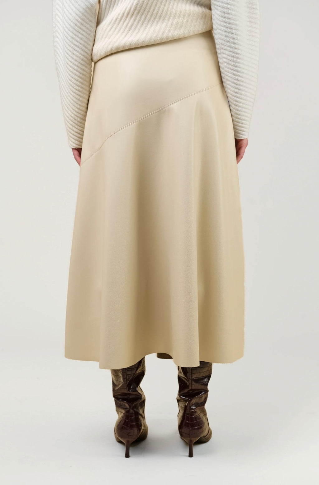 The Rana Fit and Flare Faux Leather Skirt