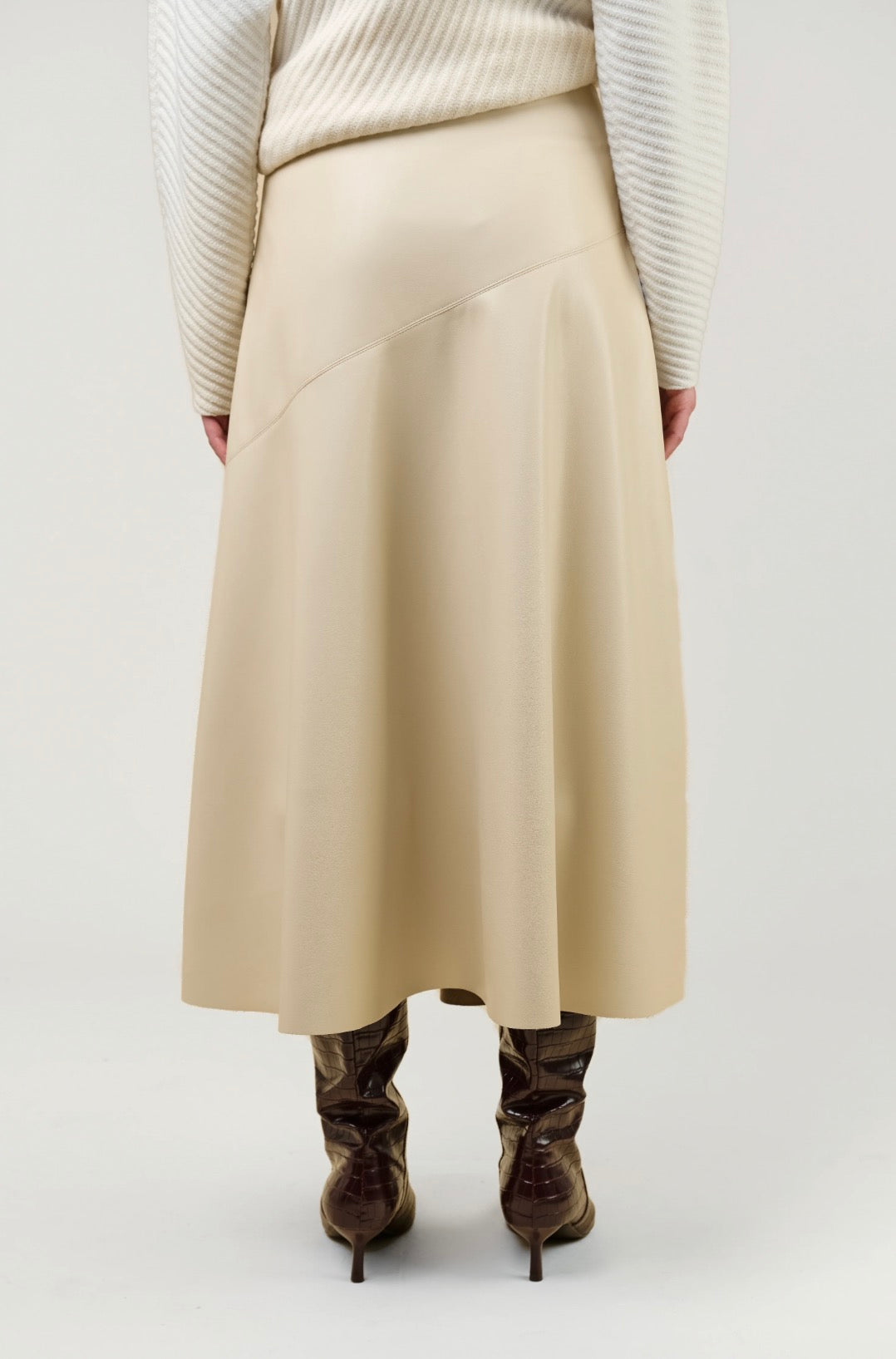 The Rana Fit and Flare Faux Leather Skirt