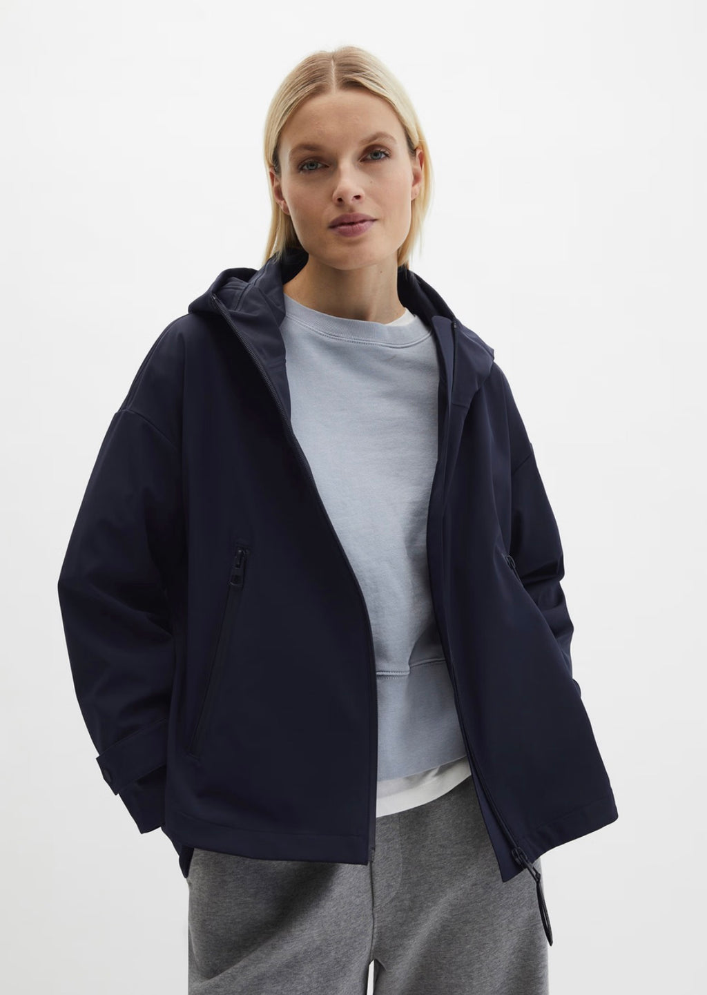 The 3 Layer Navy Nylon Function Waterproof Mac