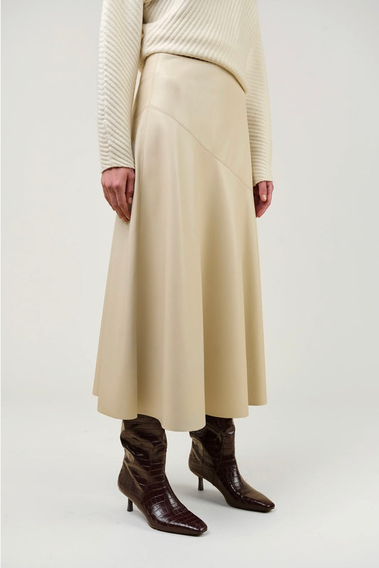 The Rana Fit and Flare Faux Leather Skirt