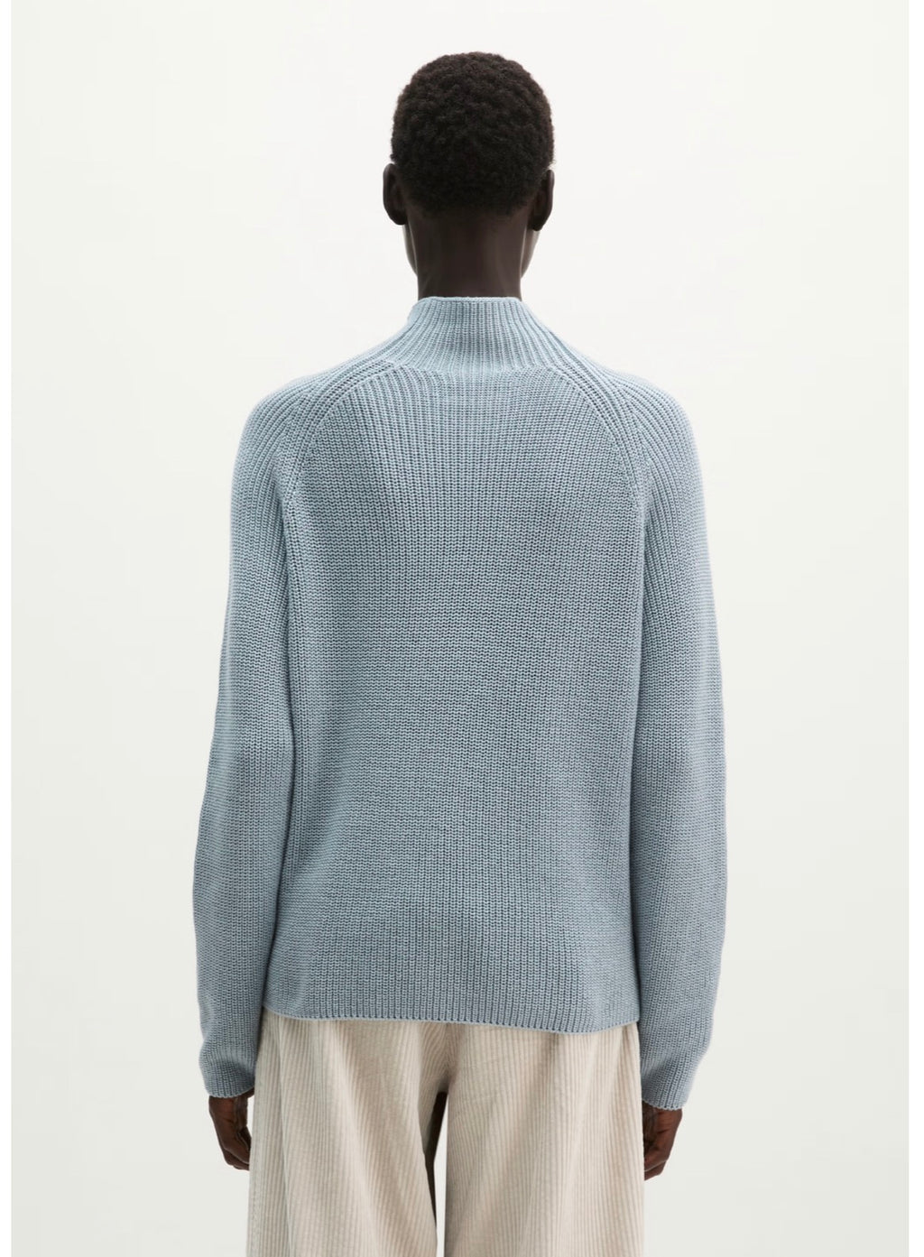 Glacial Blue Ribbed Turtleneck Knit