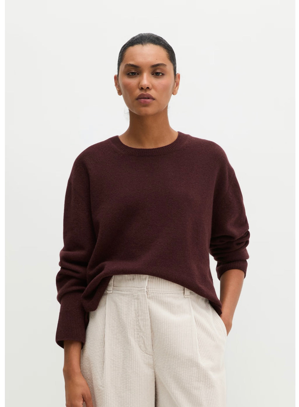 The Dark Cherry Marino Long Sleeve Knit