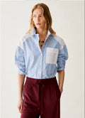 The Stripe Pocket Detail Blue Shirt