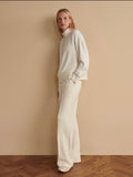 The Pristine Cream Wide Leg Pant 30"