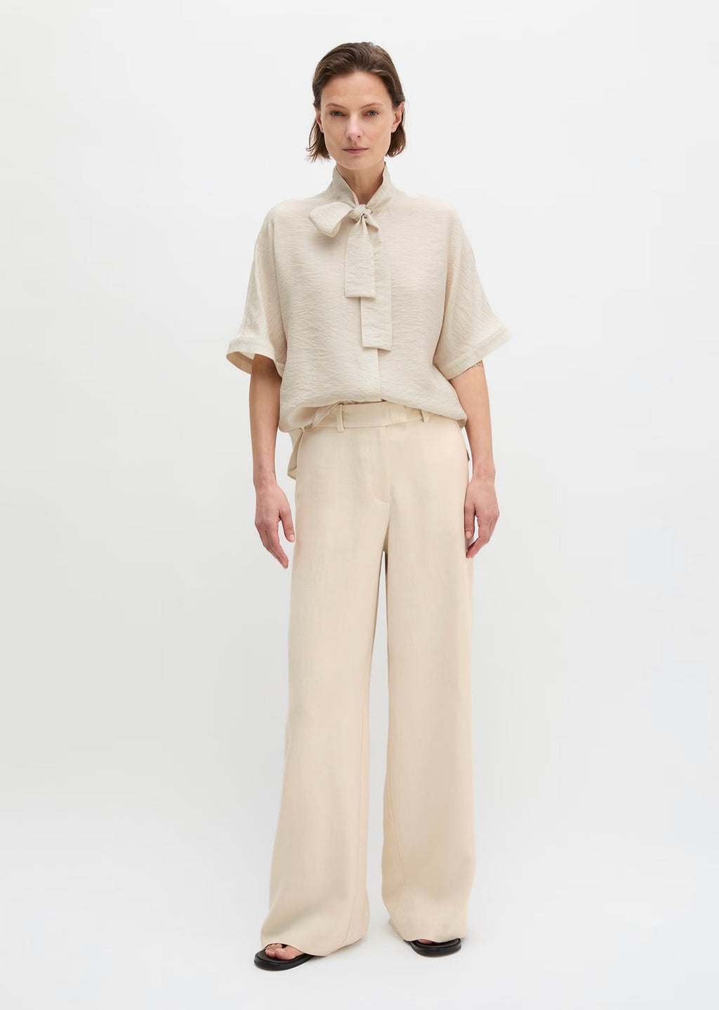 The Stone Viscose Tie Blouse