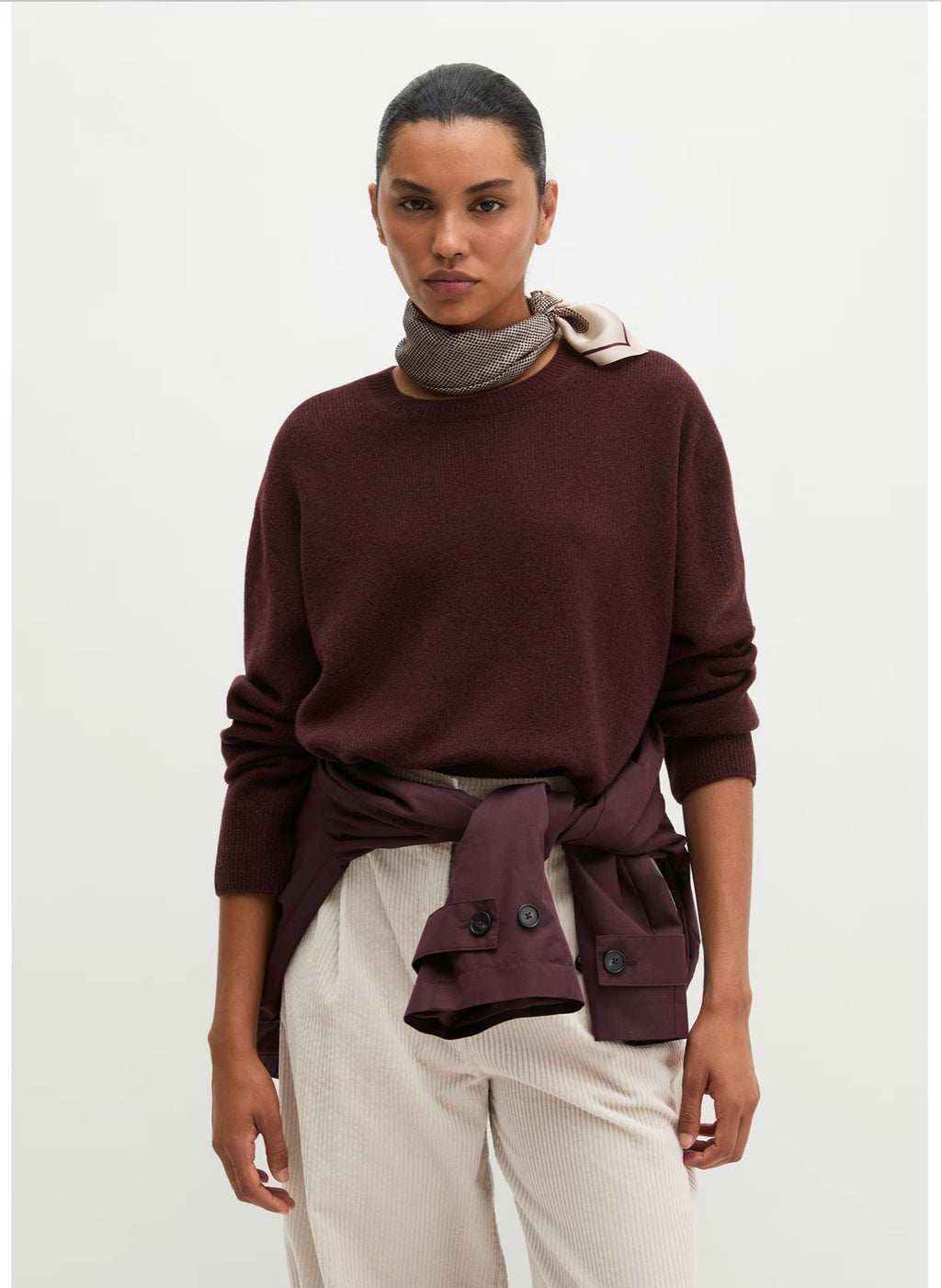 The Dark Cherry Marino Long Sleeve Knit