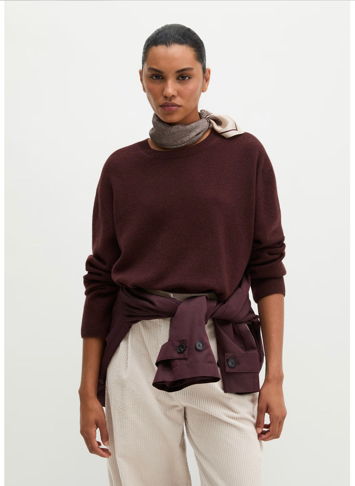 The Dark Cherry Marino Long Sleeve Knit