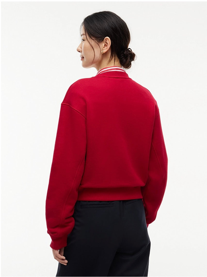 Raspberry Logo Relaxed Terry Sweatshirt