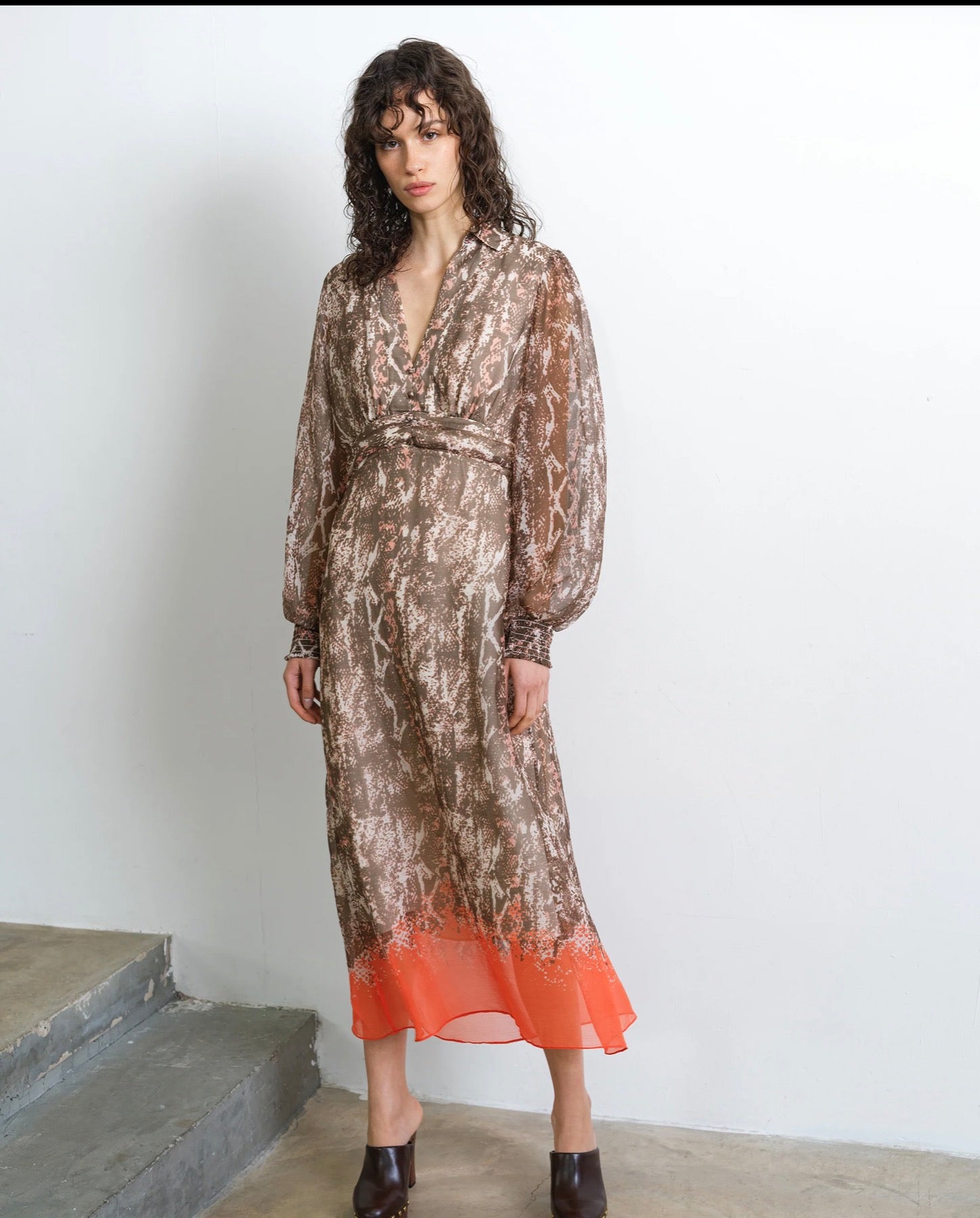 Adele Emina Chiffon Midi Dress