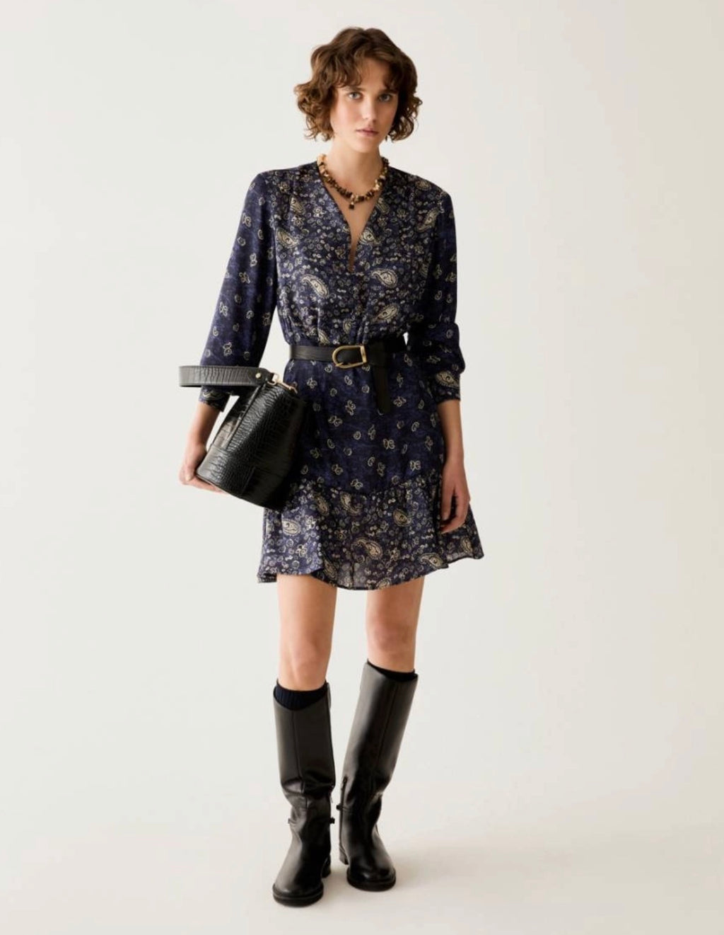The Paisley Navy Broche Print Dress