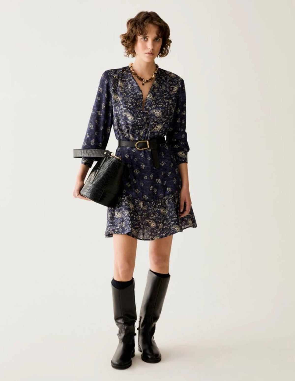 The Paisley Navy Broche Print Dress