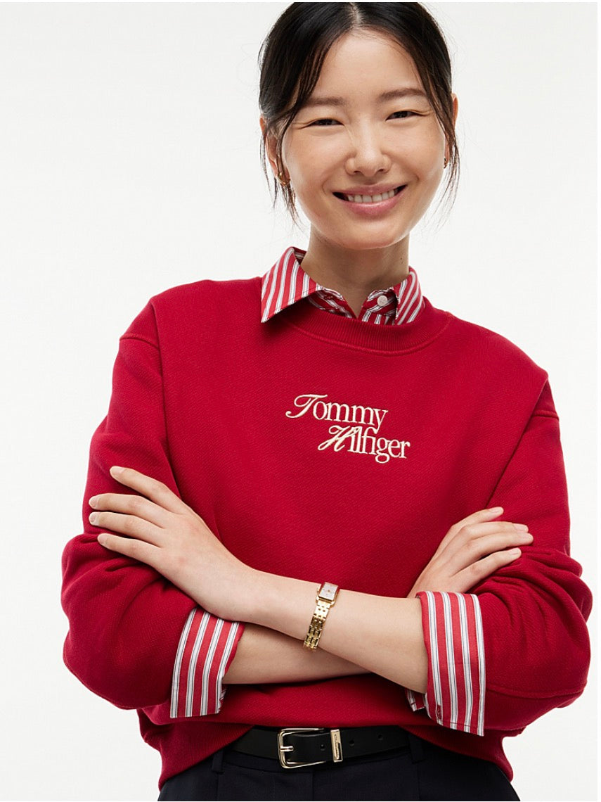 Raspberry Logo Relaxed Terry Sweatshirt