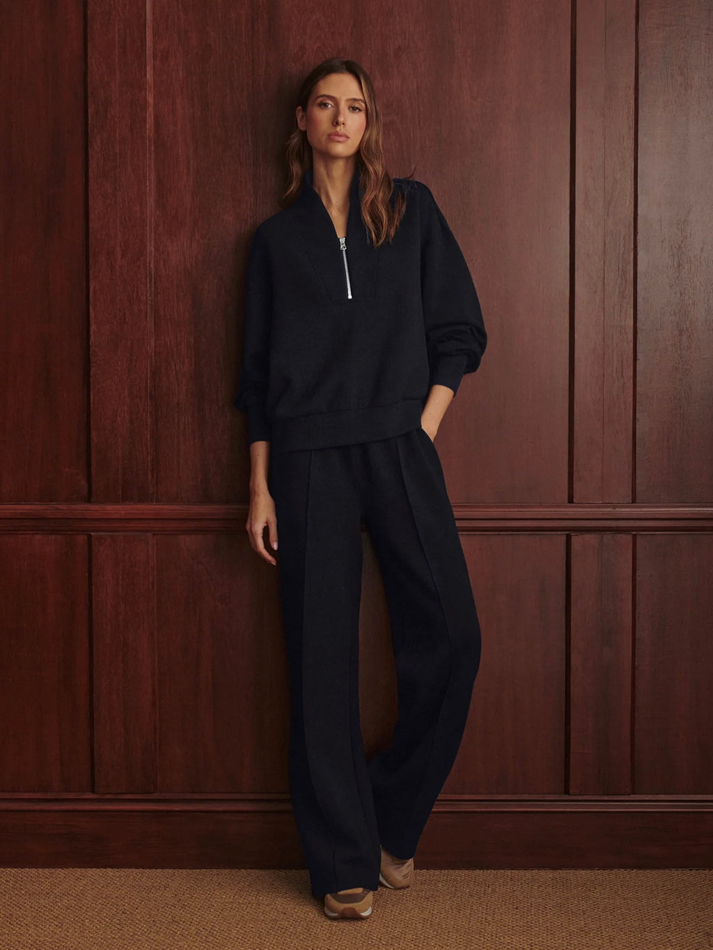 The Navy Wide Leg Pant 28"