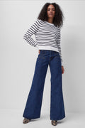 The Stripe Utility Blue and White Lily Knit