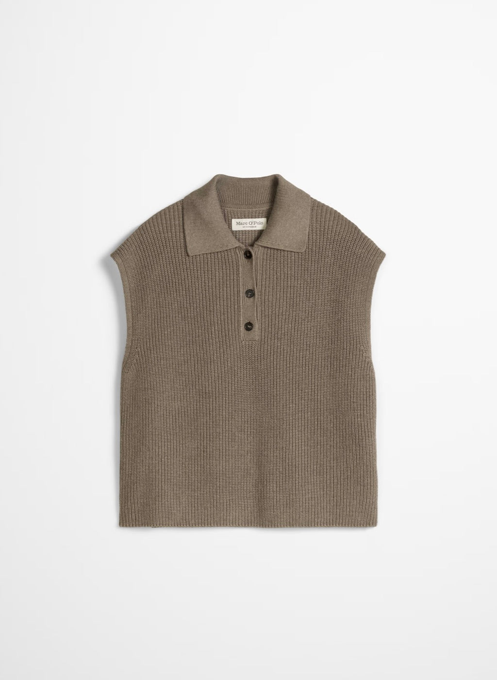 The Relaxed Stone Taupe Button Vest Knit