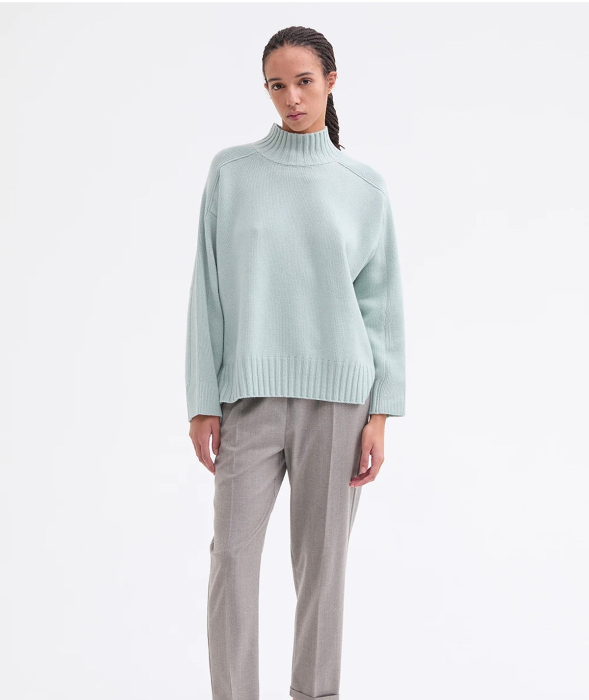 Duck Egg Turtle Neck Knit