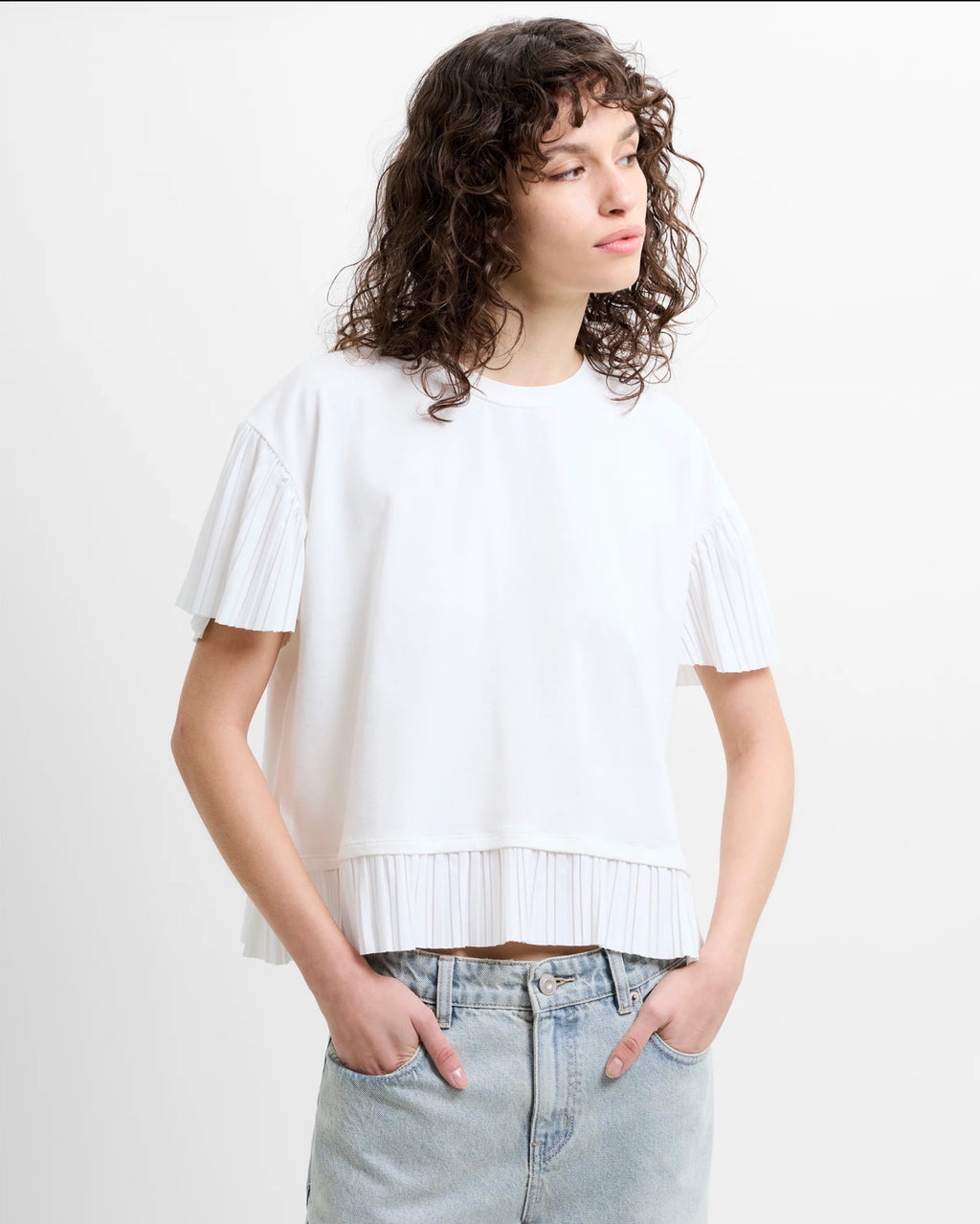 The Rallie Plisse Trim T-Shirt