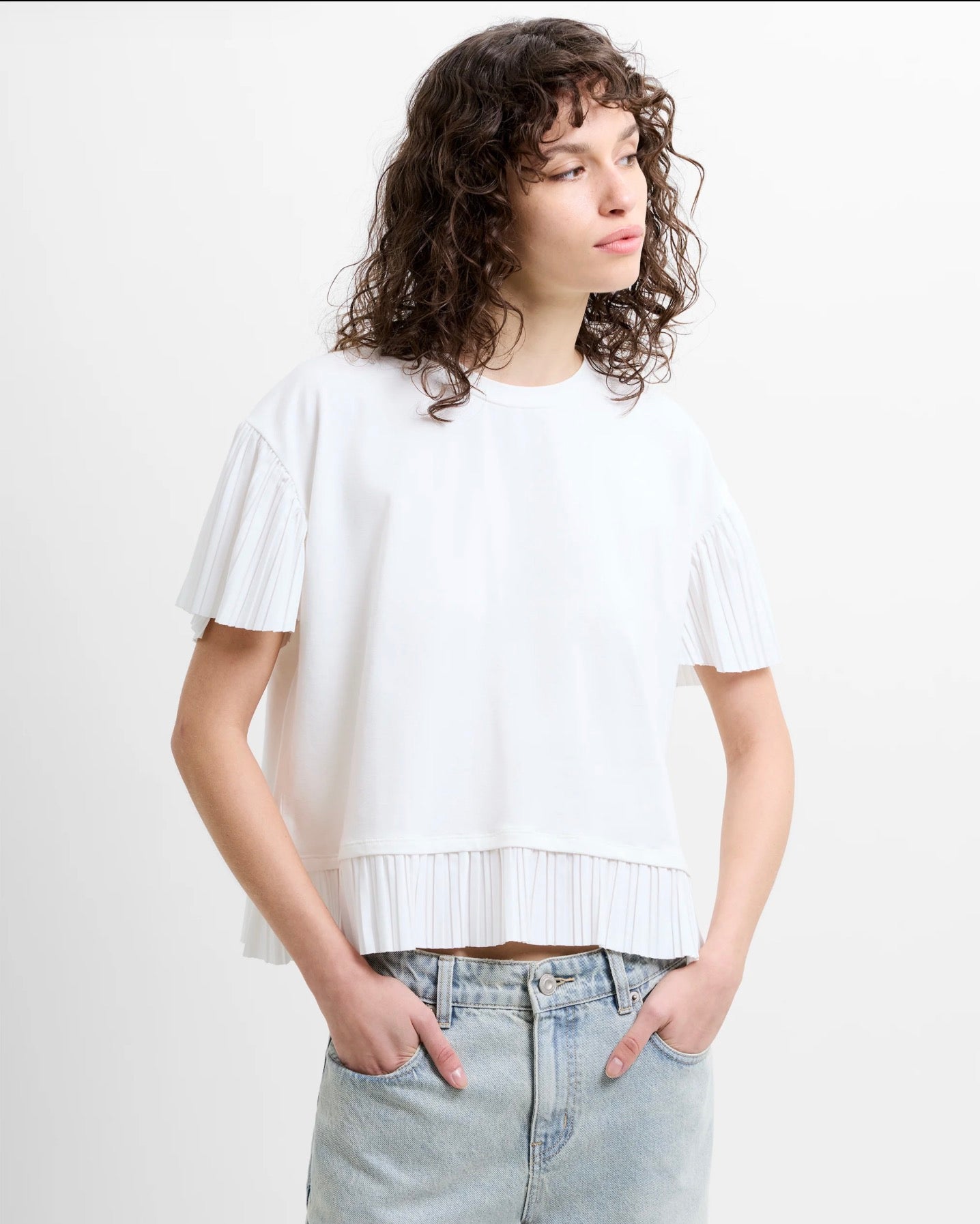 The Rallie Plisse Trim T-Shirt