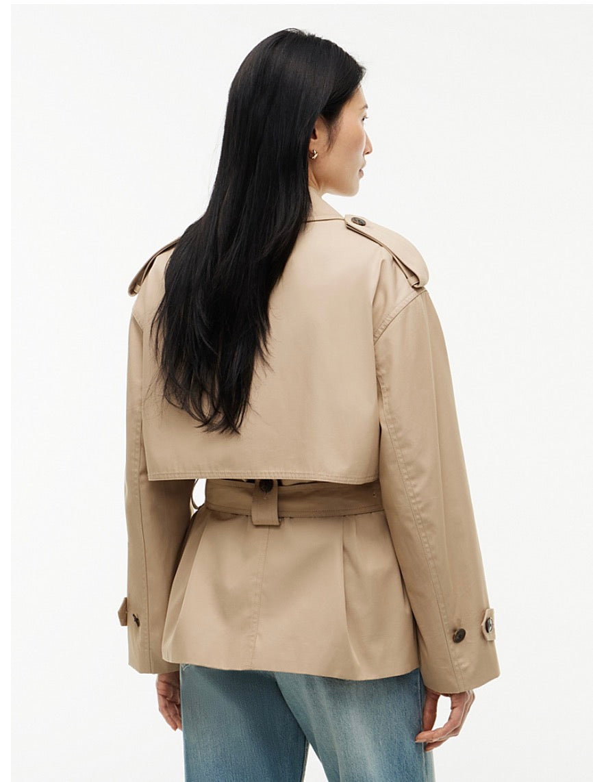Water Repellent Relaxed Short Trench Coat