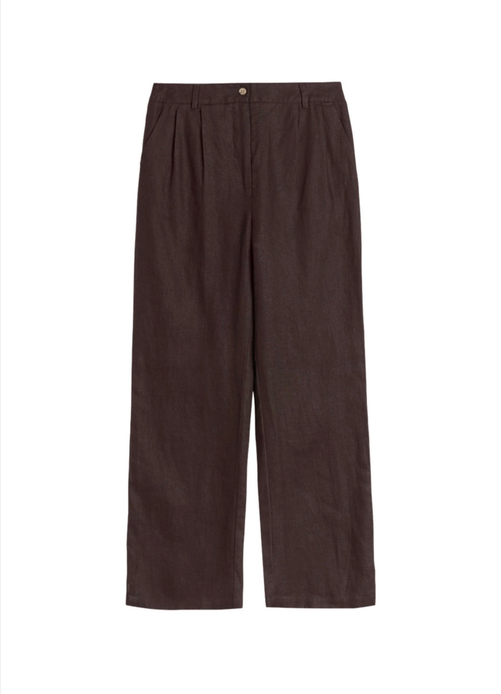The Meloe Dark Brown Linen Trousers