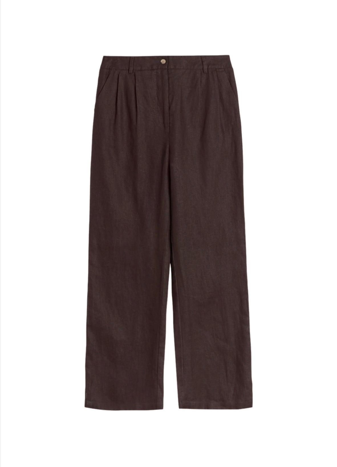 The Meloe Dark Brown Linen Trousers