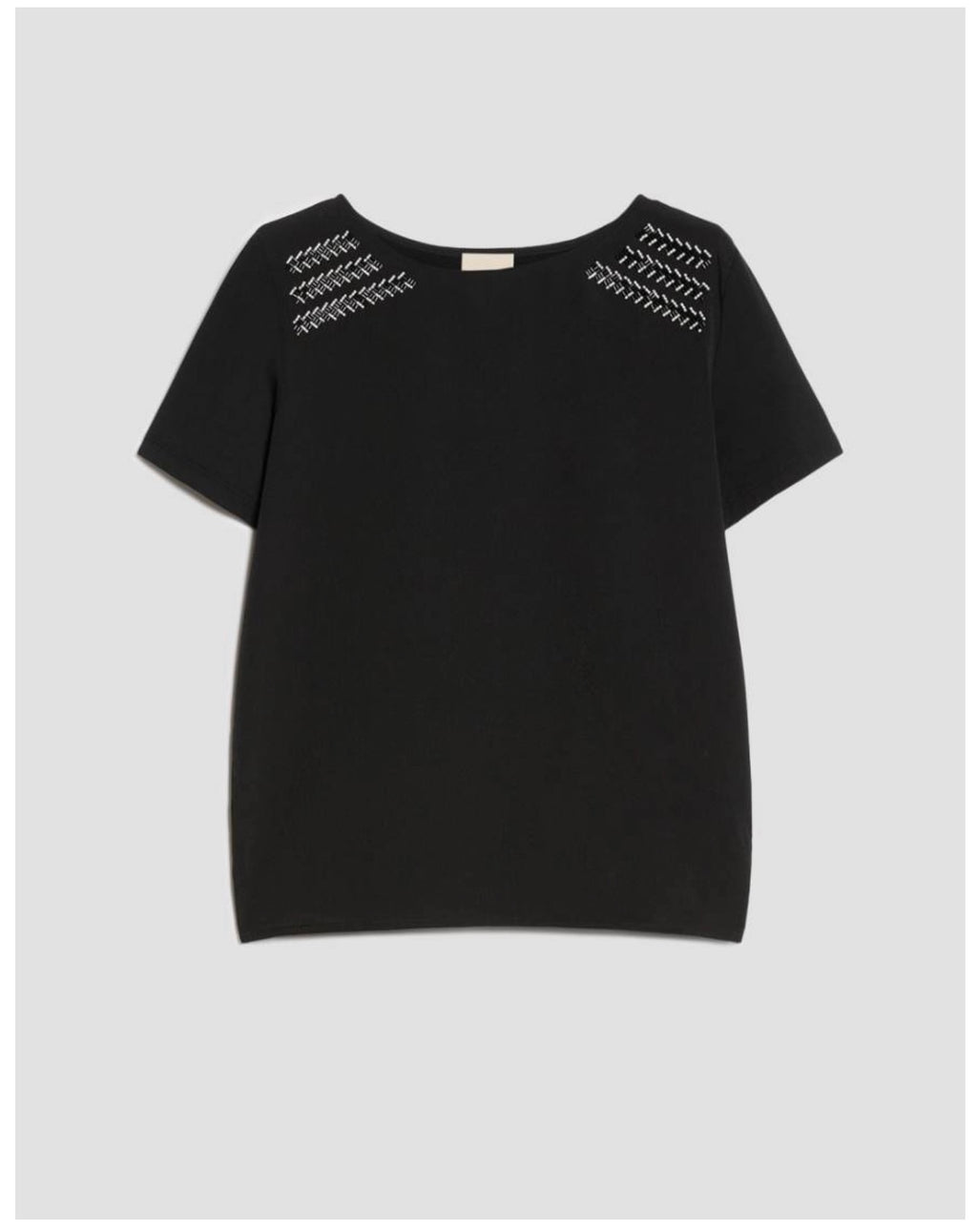 The Black Sequin Crepe Top