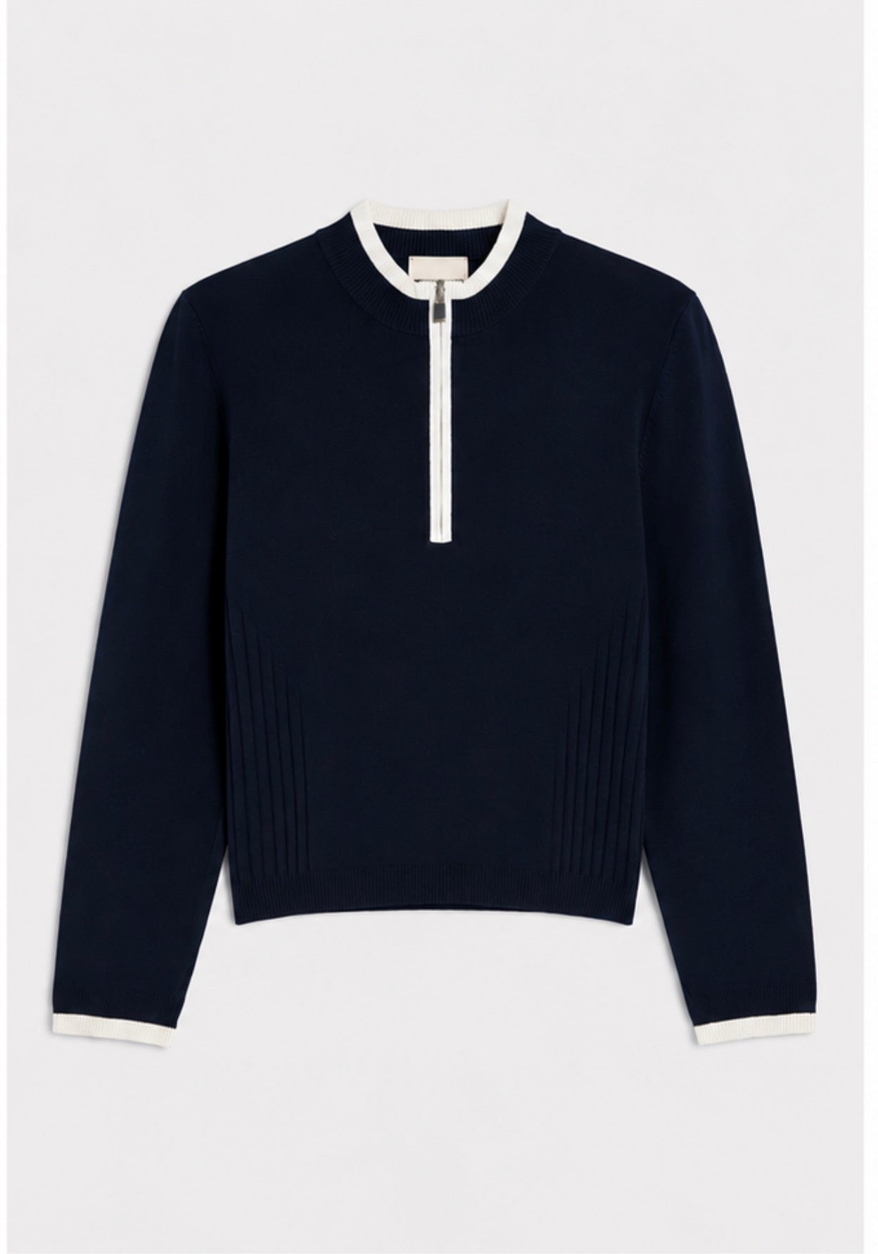 The Navy Trim Half Zip Knit