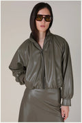 Salomi Faux Leather Bomber