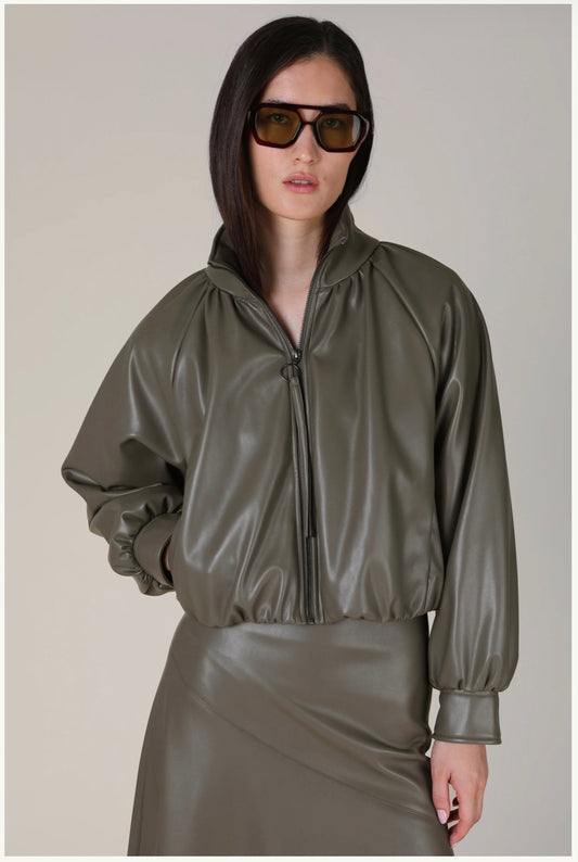 Salomi Faux Leather Bomber