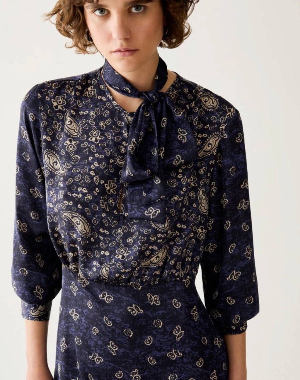 The Paisley Navy Broche Print Dress