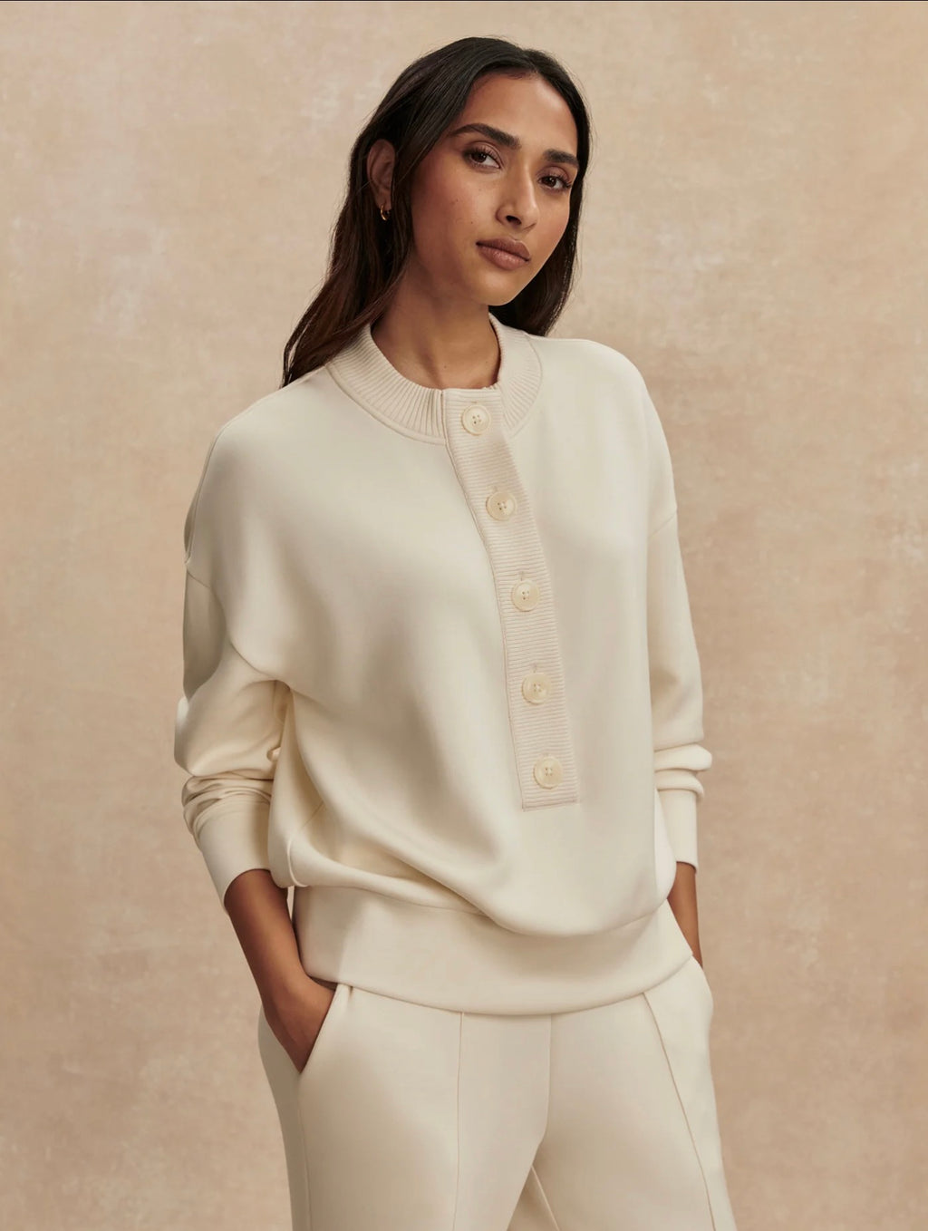 The Reena Button Front Sweat