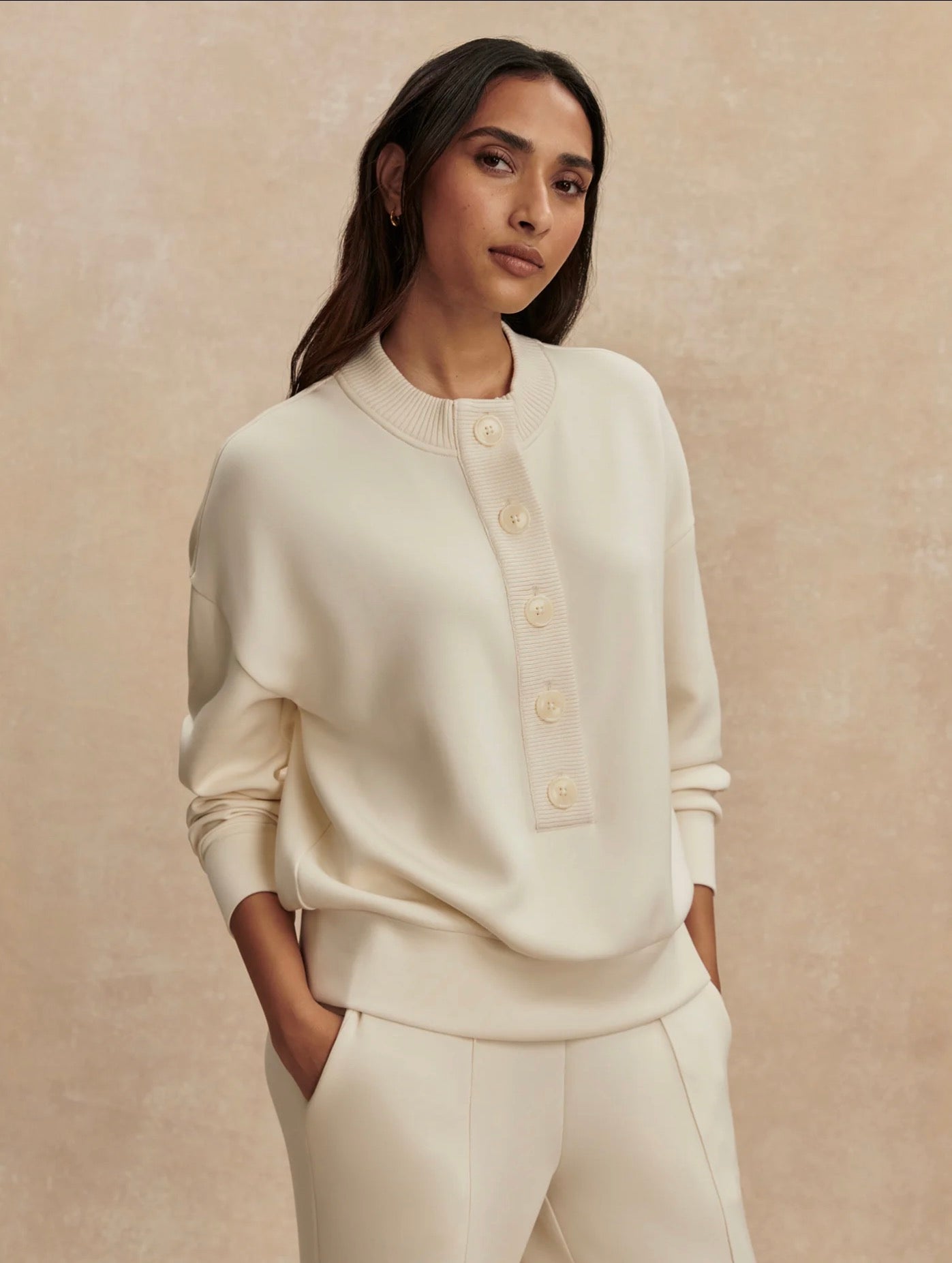 The Reena Button Front Sweat