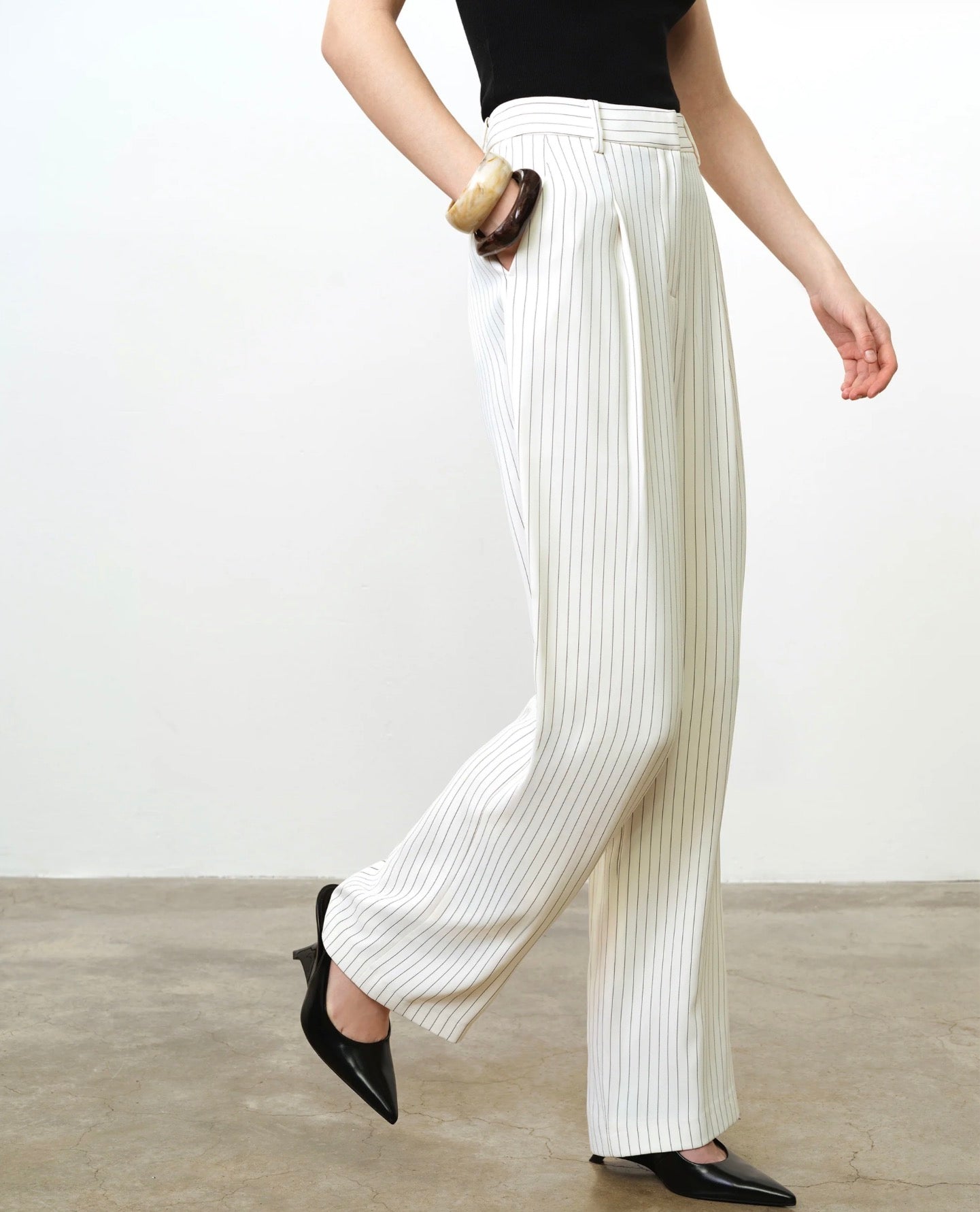 Vinnie Pinstripe Wide Leg Trousers