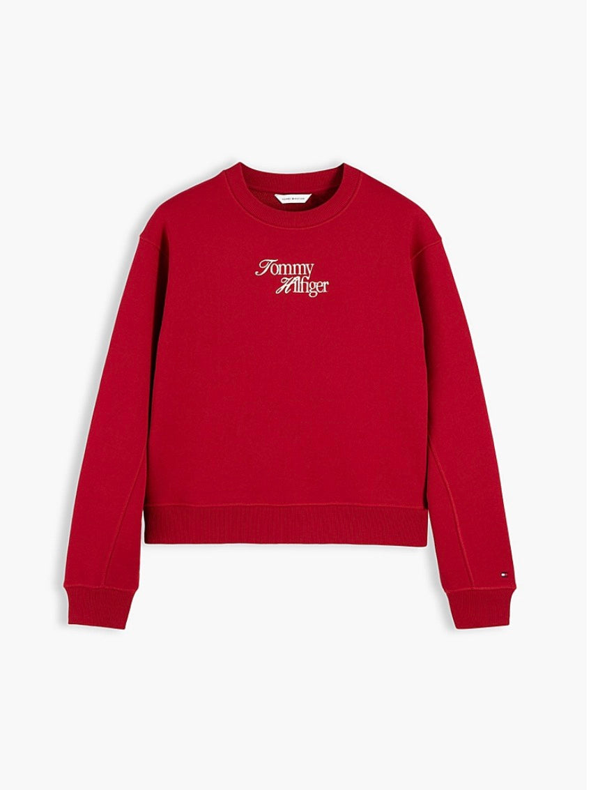 Raspberry Logo Relaxed Terry Sweatshirt