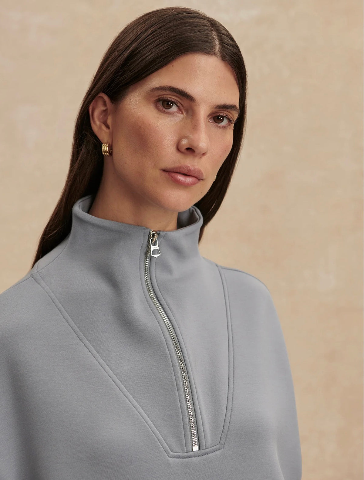 The Hawley Half Zip Wind Blue Sweat