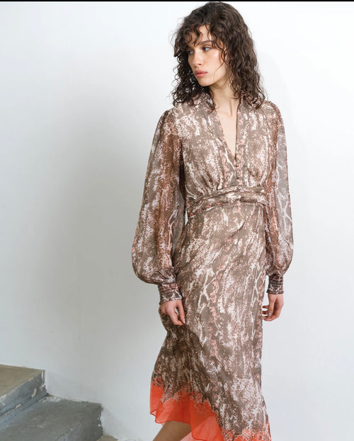 Adele Emina Chiffon Midi Dress