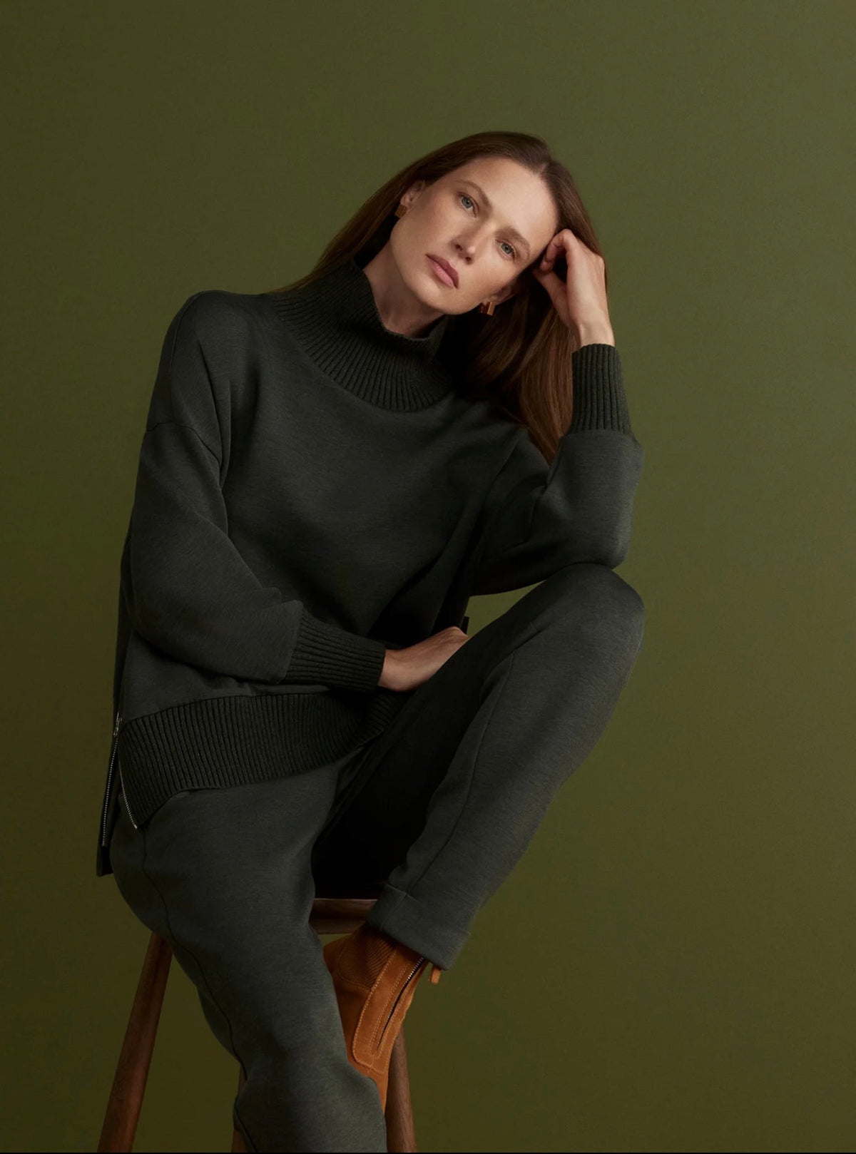 The Barker Olive Marl Sweatshirt
