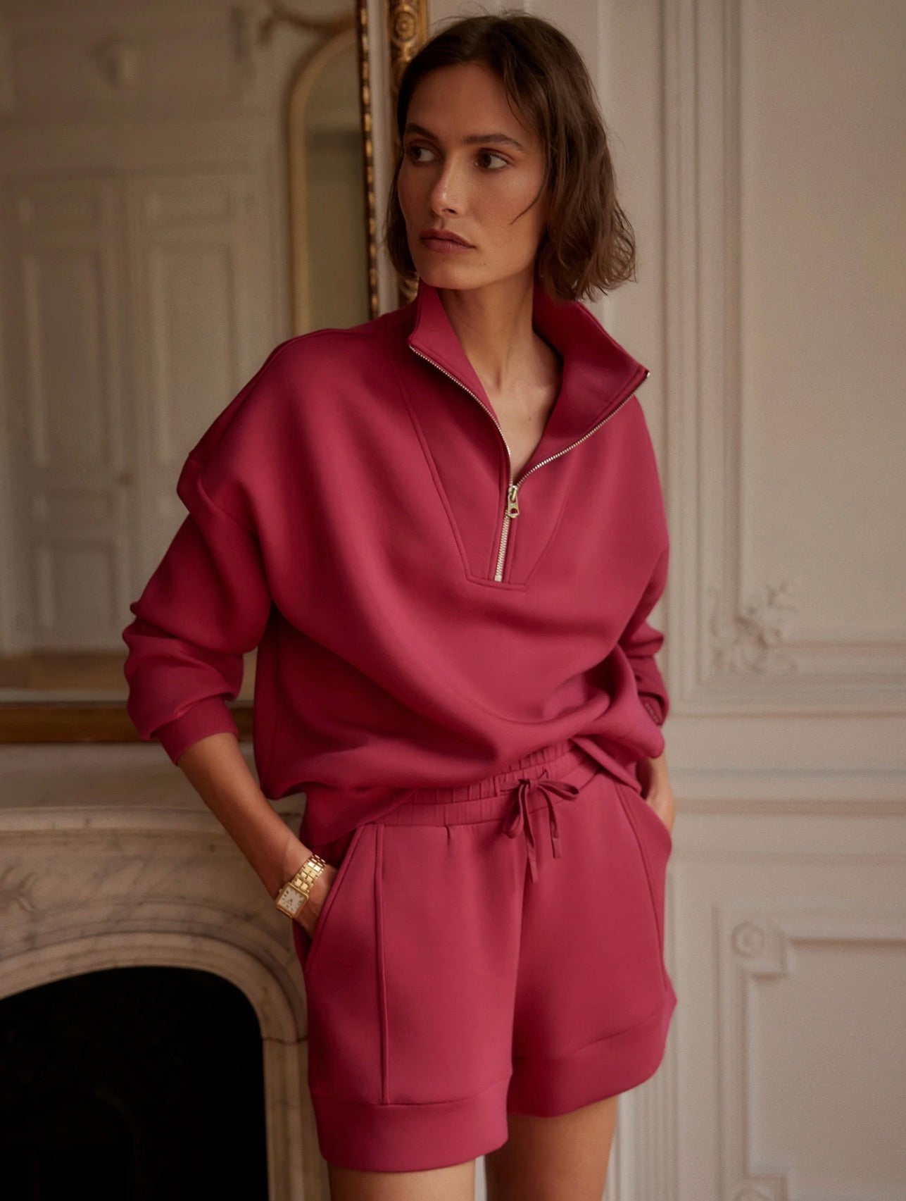 Hawley Half-Zip Rich Raspberry Sweat