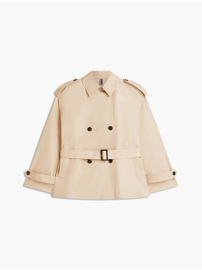 Water Repellent Relaxed Short Trench Coat