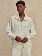 Roxbury Ivory Marl Zip-Through Sweat