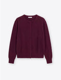 Burgundy Cashmere Blend Crew Cardigan