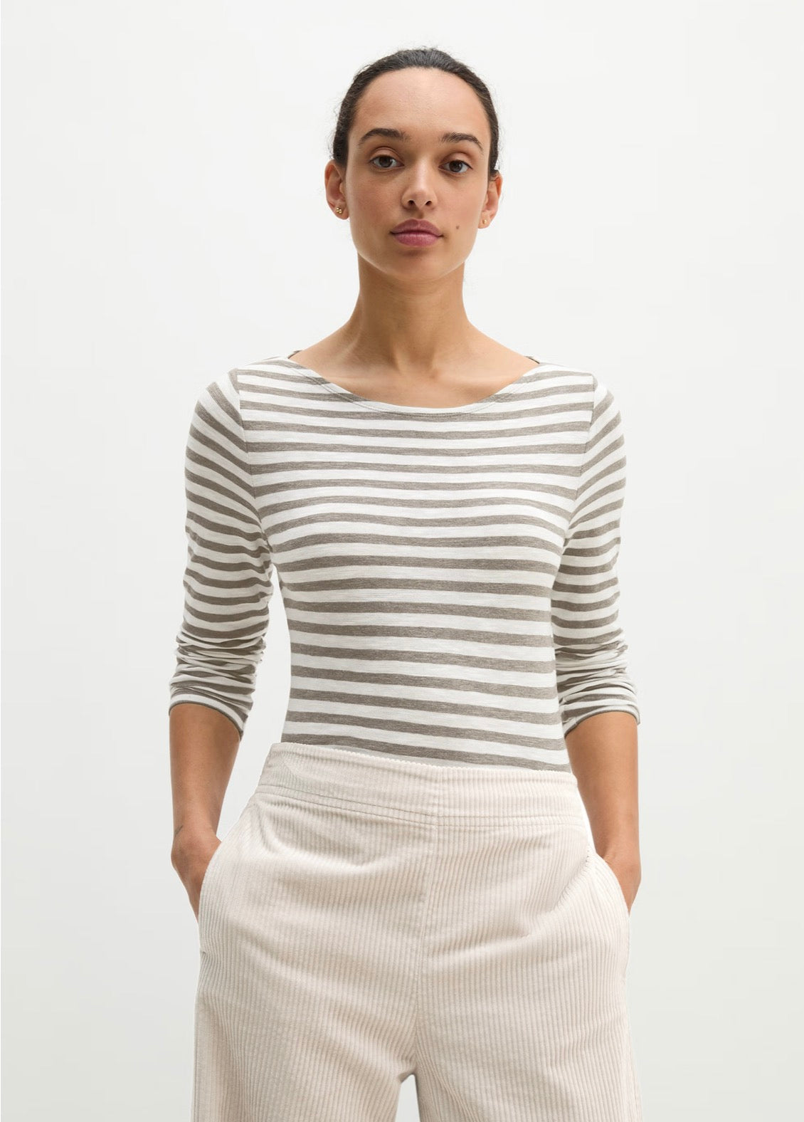 The Multi Grey Stripe Jersey Top