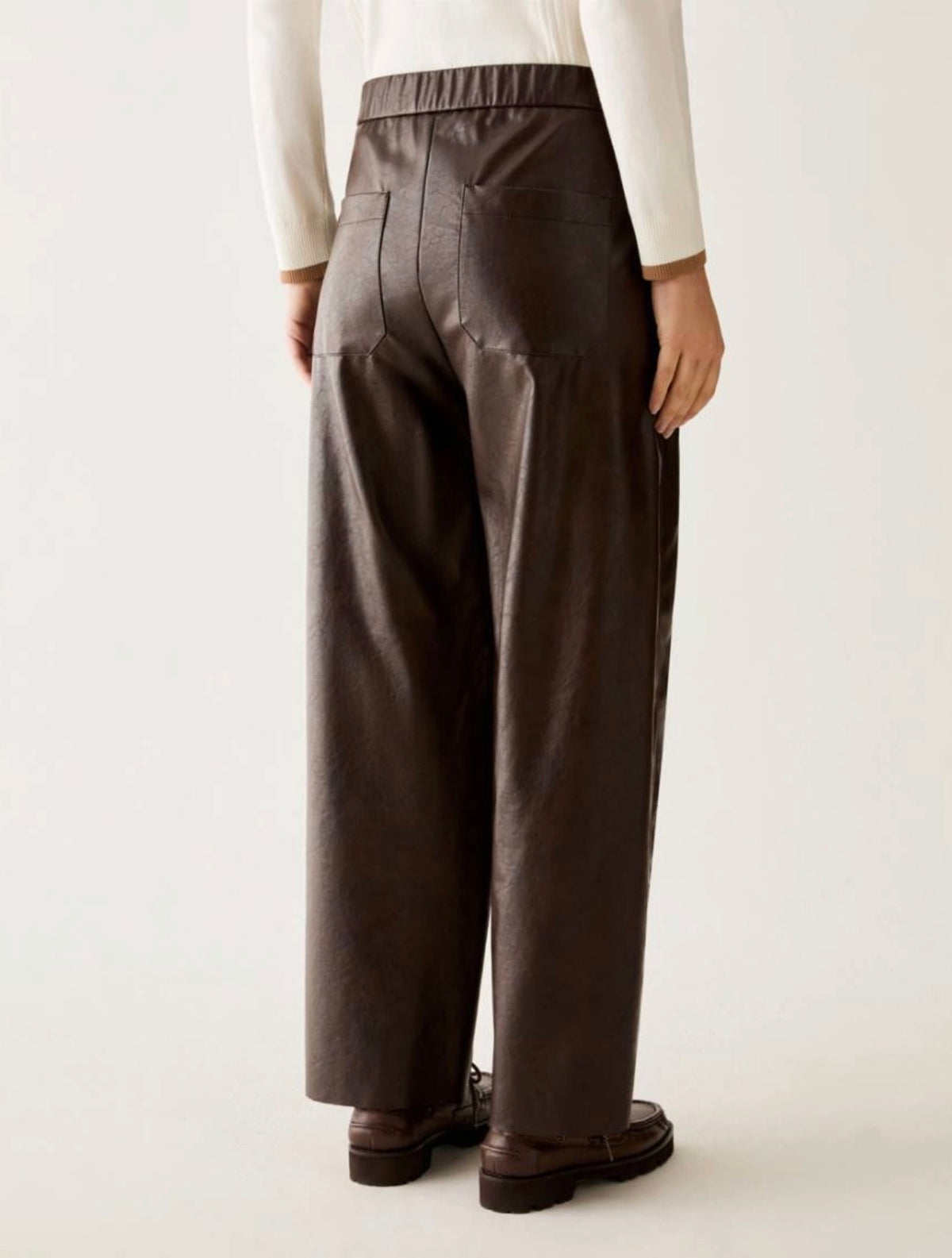Coated Dark Brown Trousers