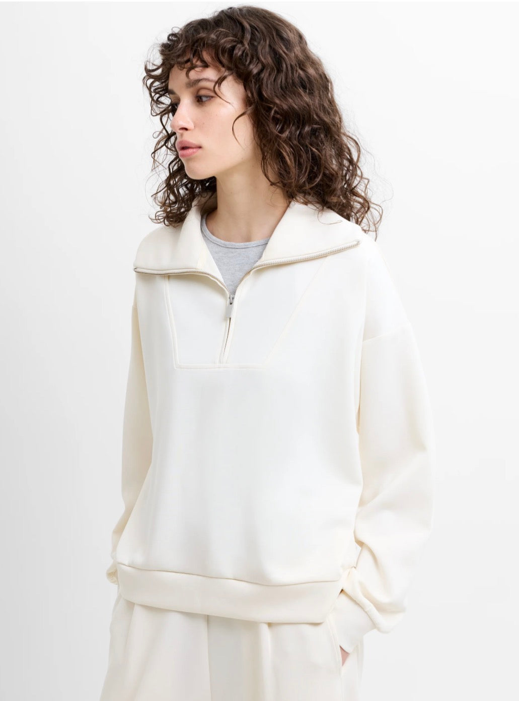 Wren Cream Half Zip Sweat