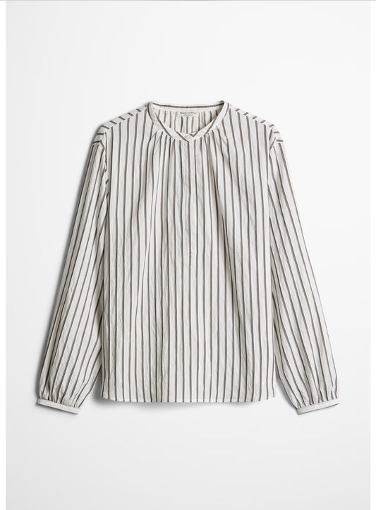 Off-White Multi Stripe Collarless Blouse