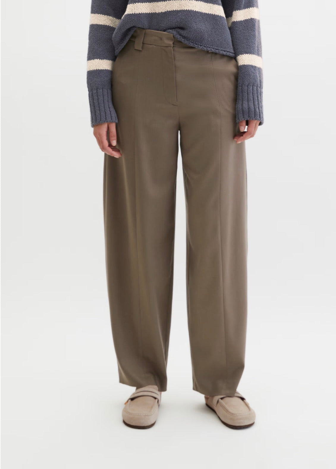 The Street Style Barrel Chalky Brown Trouser